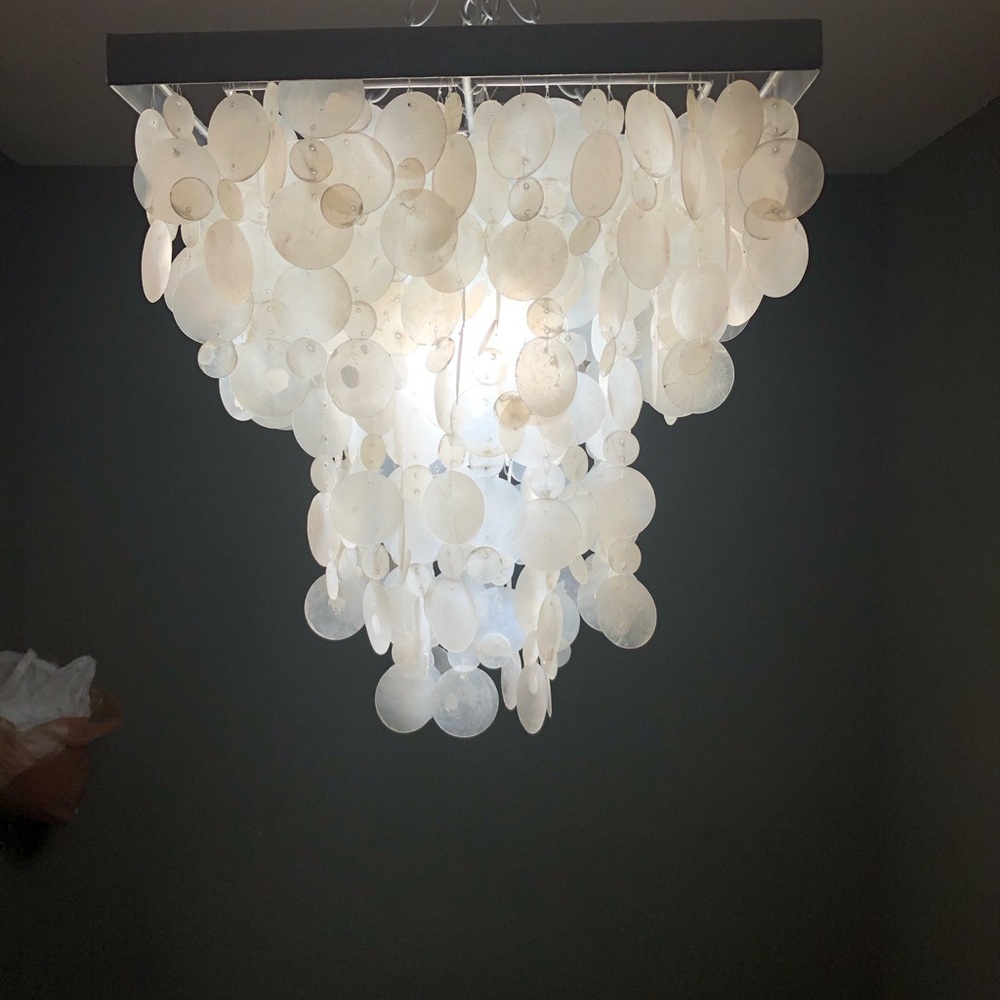 Capiz raindrop chandelier
